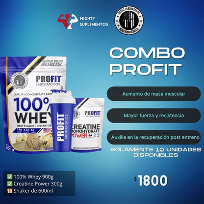 Combo 100% Whey + Creatina + Shaker de Regalo - Profit