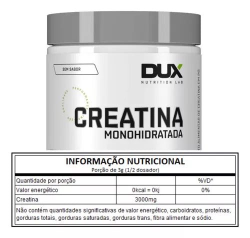 Creatina Monohidratada 100% Pura Pote 300g Dux Nutrition