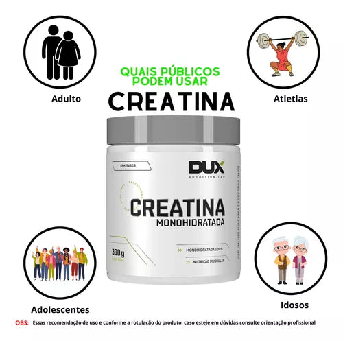 Creatina Monohidratada 100% Pura Pote 300g Dux Nutrition